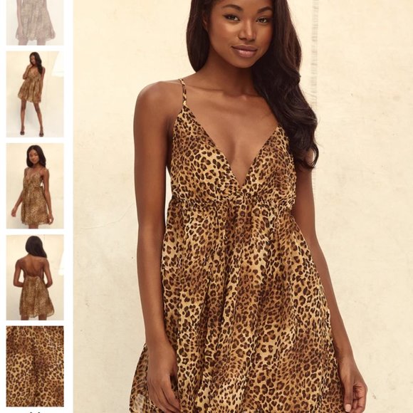 Lulus Dresses & Skirts - NWT - LULUS Meant to be Flirty Tan Leopard Print